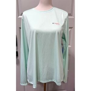 Columbia PFG Tidal Tee Fish Flag LS Mint Green Shirt Womens XL FL0131-329 NWT